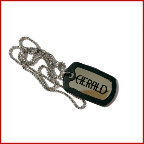 Herald dog tag, front