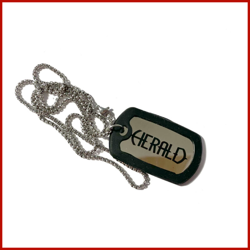 Herald dog tag, front