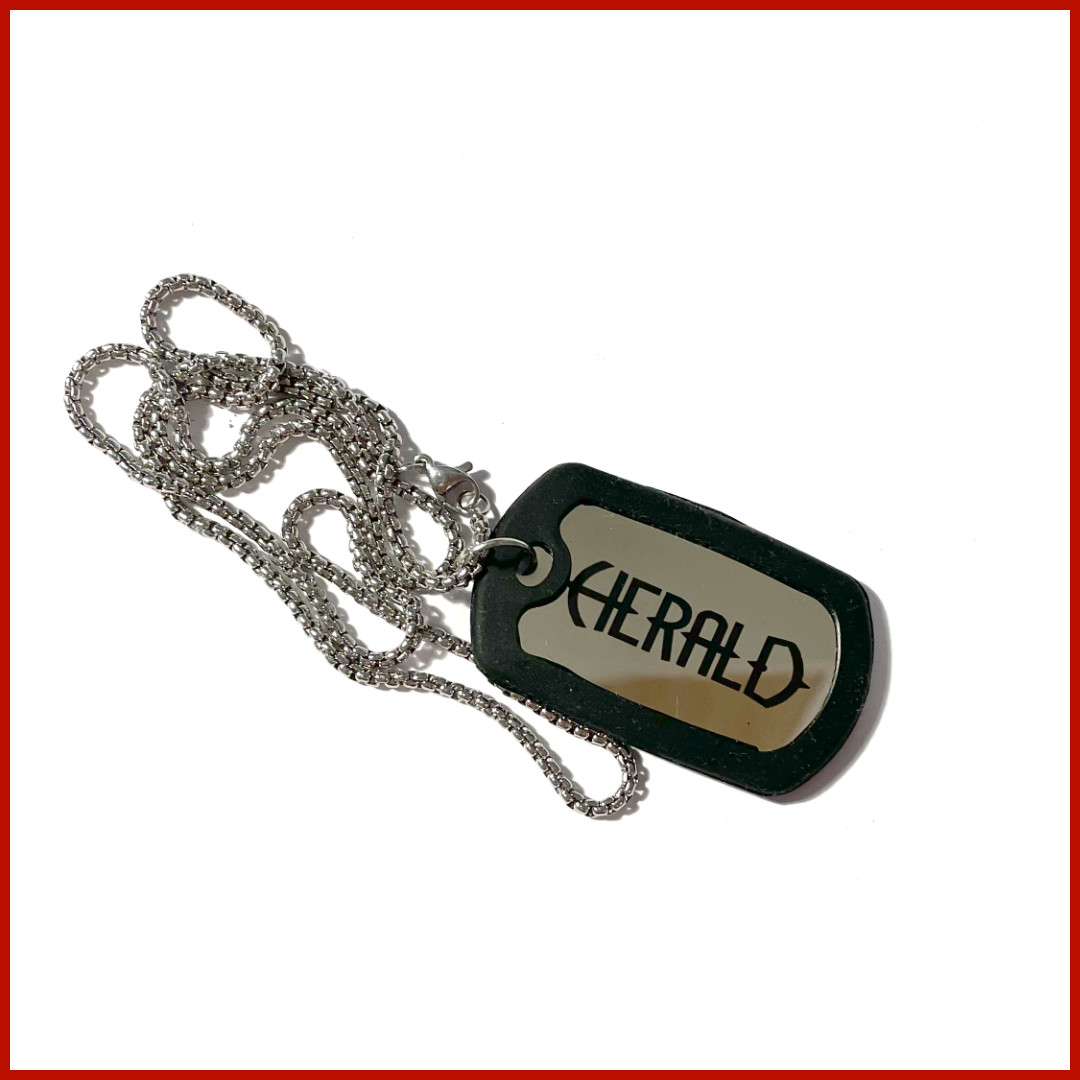 Herald dog tag, front